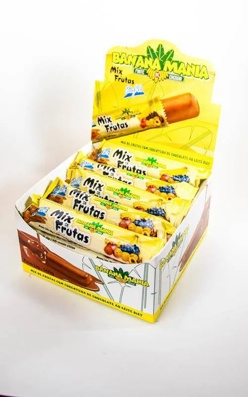 MIX DE FRUTA C/ CHOCO AO LEITE DIET 20X28G (BANANA MANIA)
