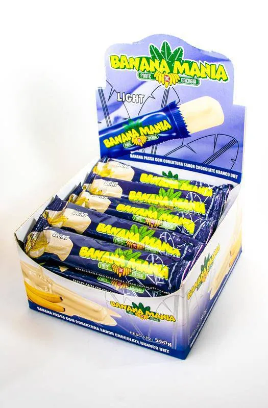 BANANA PASSA C/ CHOCO BRANCO DIET 20X28G (BANANA MANIA)