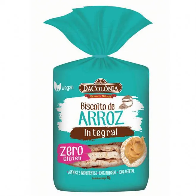 Biscoito de Arroz Integral 95G DaColonia