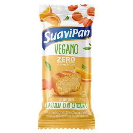 Bolinho Vegano Zero Açúcar LARANJA/CENOURA 12x40g Suavipan