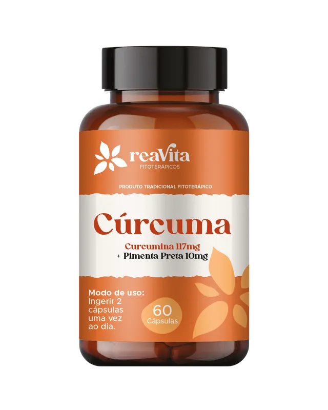 CÚRCUMA + PIMENTA PRETA 60caps Reativa