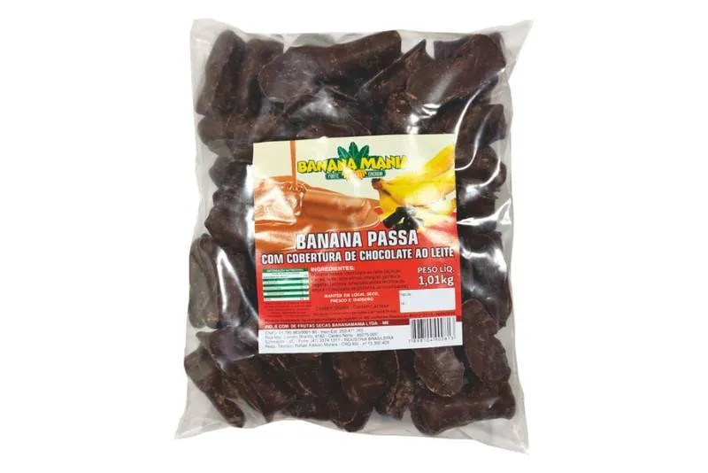 Banana Passa Com Cobertura de Chocolate Ao Leite 1,01KG