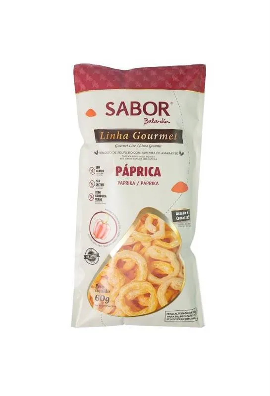 Biscoito Polvilho Gourmet Páprica Sem Gluten e Lactose 60g Balardin