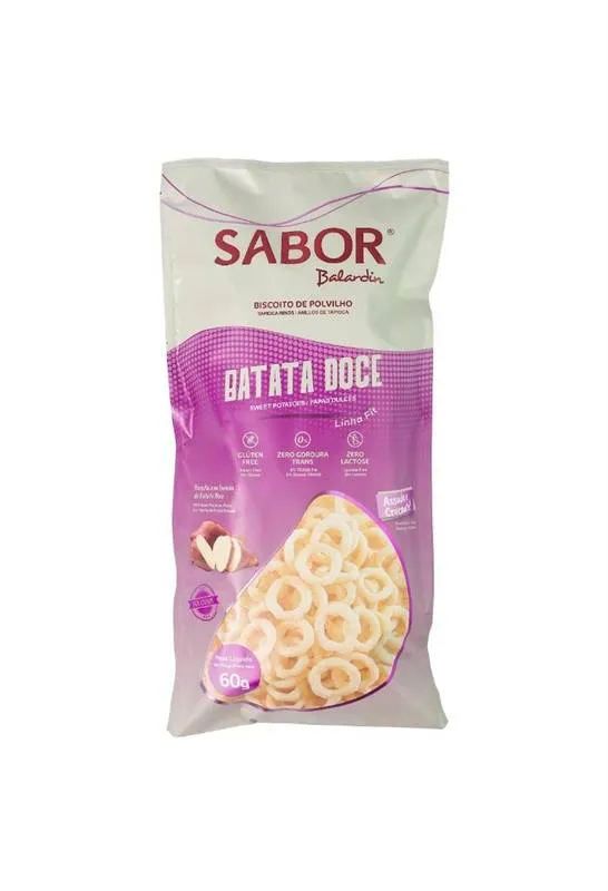 Biscoito Polvilho Batata Doce Sem Glúten e Lactose 60g Balardin
