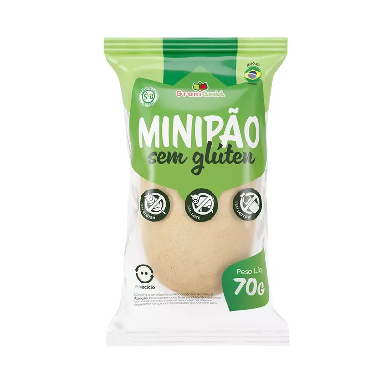 Minipão S/ Glúten e S/ Lactose 70g Grani Amici