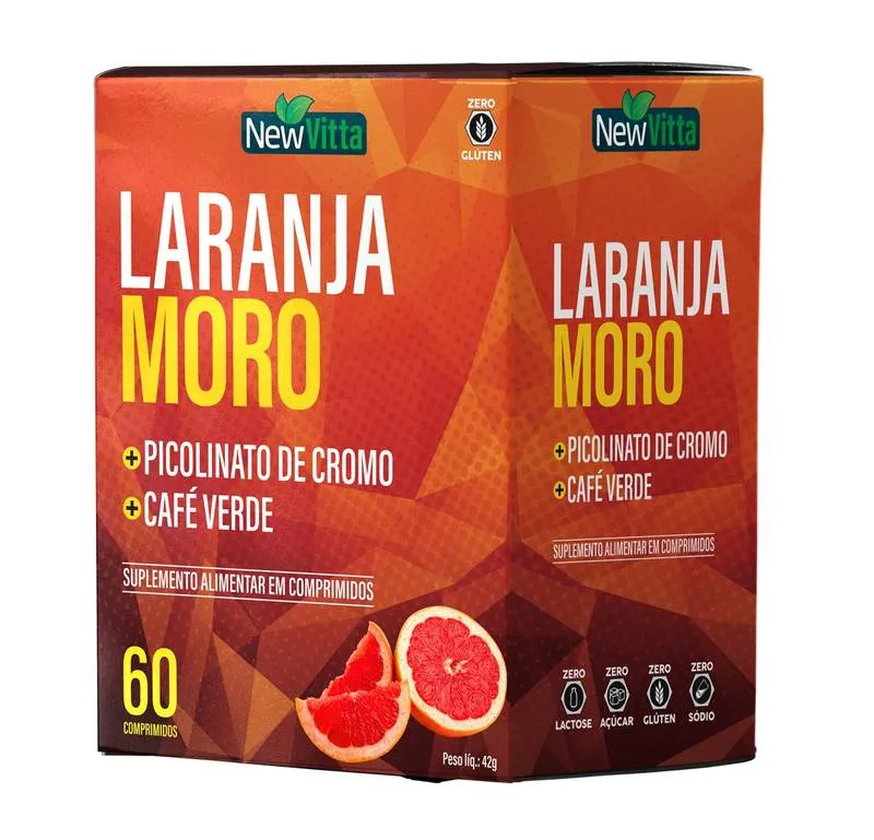 LARANJA MORO + CAFÉ + CROMO 60comp. New Vitta