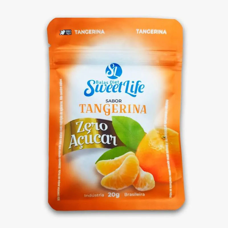 Bala Diet Tangerina Sachê Zip 20g Sweet Life