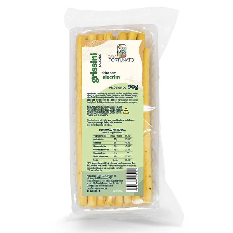 Palito Grissini c/ Alecrim 90g Casa Fortunato