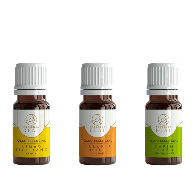 Kit de Óleos Essenciais Alegria 3x10ml Presença Real