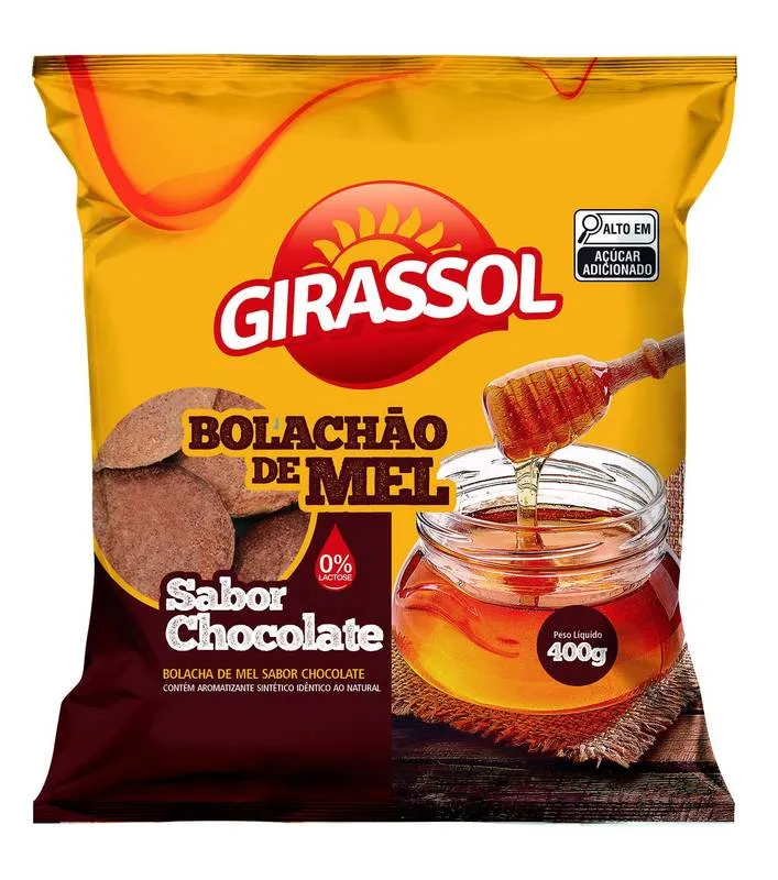 Bolachão de Mel Chocolate Zero Lactose 400g Girassol
