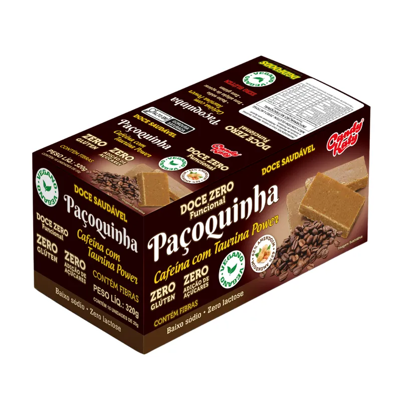 Paçoquinha c/ Café e Taurina Zero Açúcar 16X20g Dgd Foods