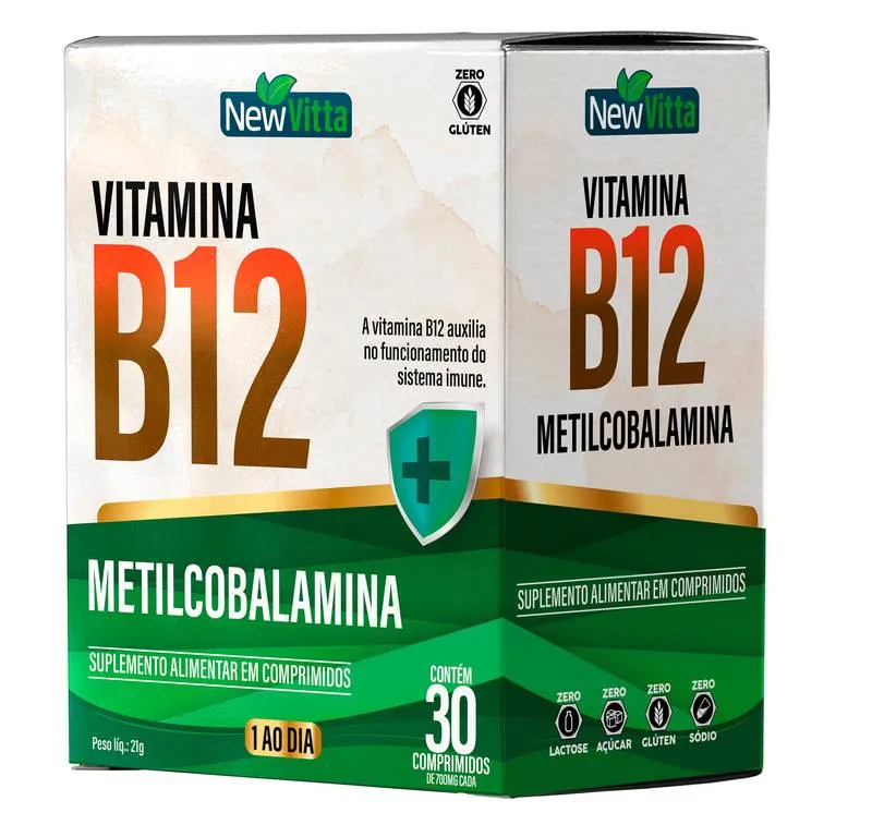 Vitamina B12 Metilcobalamina 30comp (1 ao dia) New Vitta