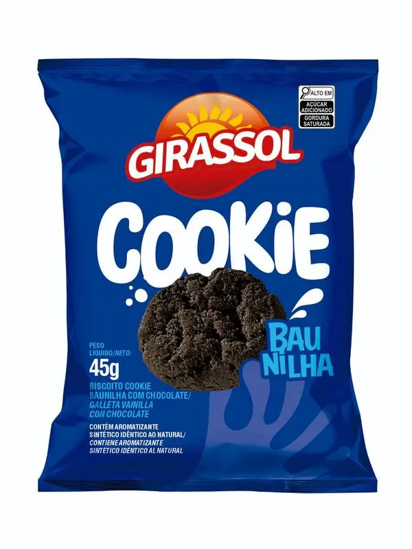 Biscoito Cookie Baunilha c/ Chocolate 45g Girassol