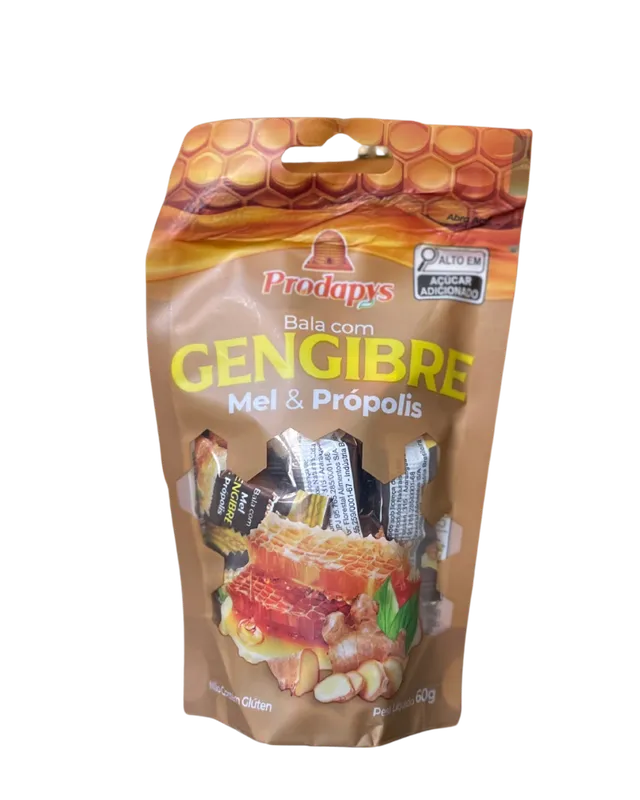Bala de Gengibre, Mel e Própolis 60g Prodapys
