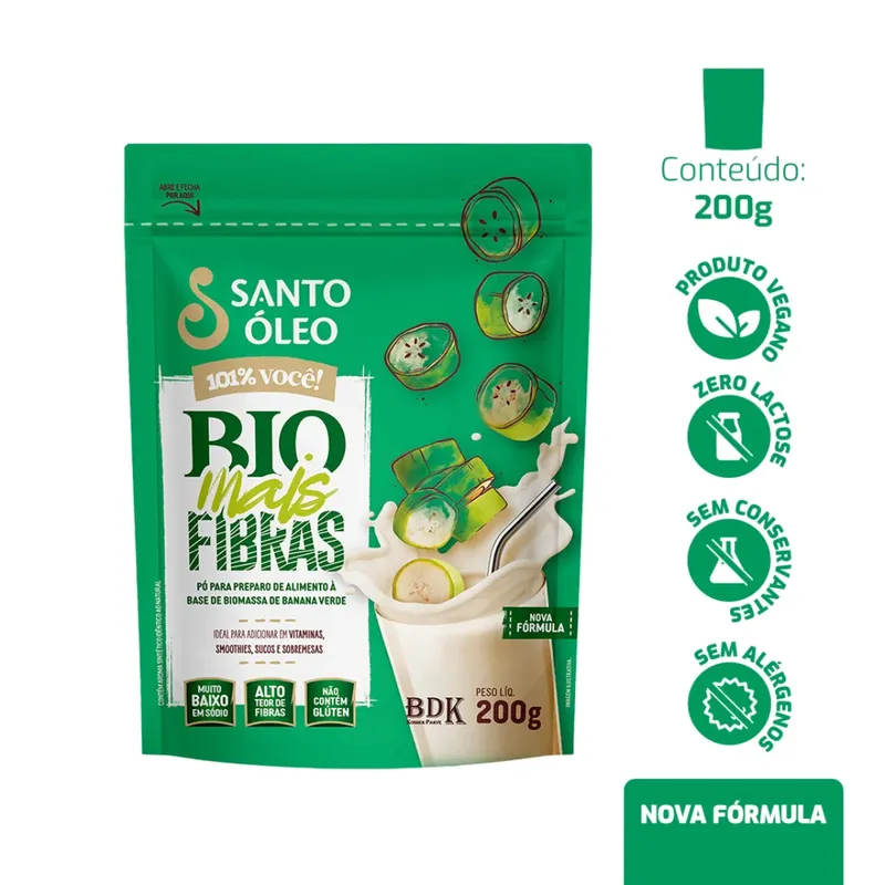 Bio + Fibras em pó 200g Santo Óleo