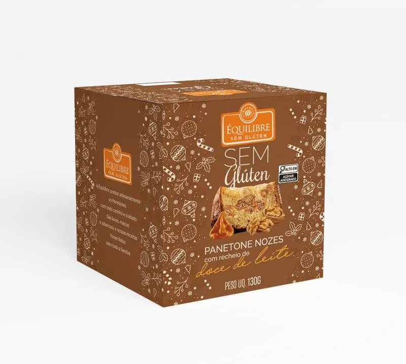 MiniPanetone Nozes c Doce de Leite s/ Glúten 130G ÉQUILIBRE