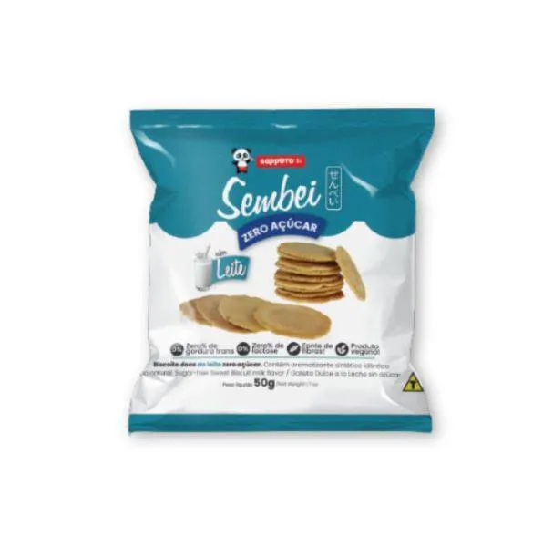 SEMBEI SABOR LEITE ZERO AÇUCAR 40G SAPPORO